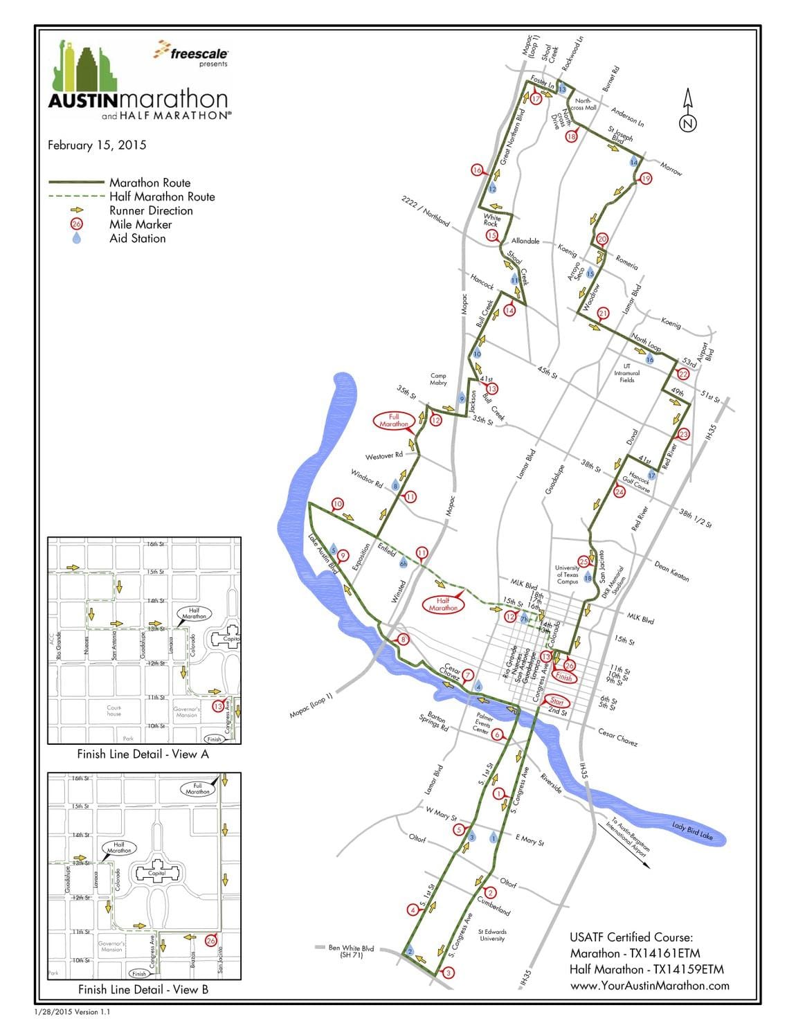 kat jeyografik nan Austin marathon kou