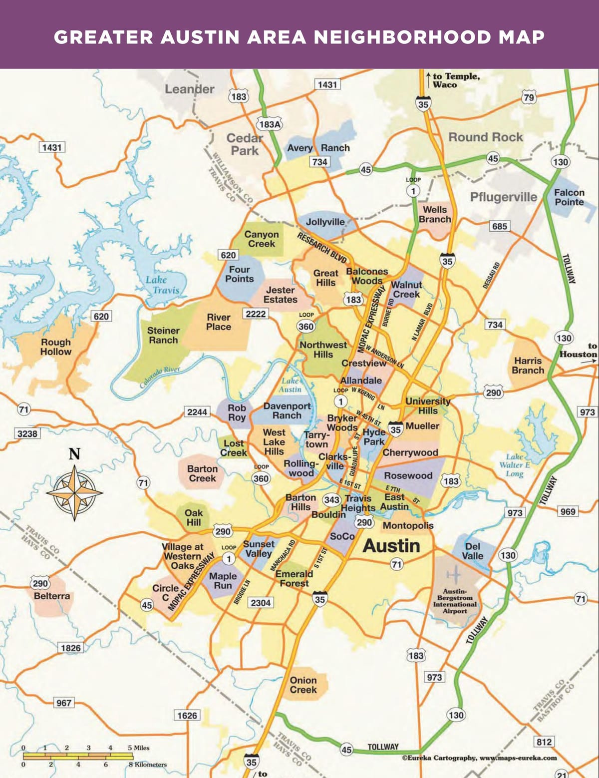 kat jeyografik nan zòn Austin